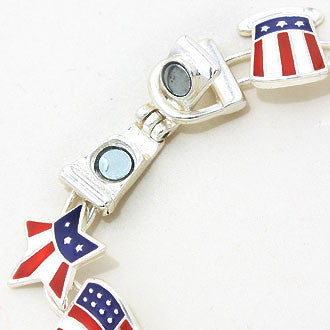 Patriotic Silver Enamel Bracelet