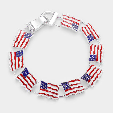 American Flag Enamel Bracelet