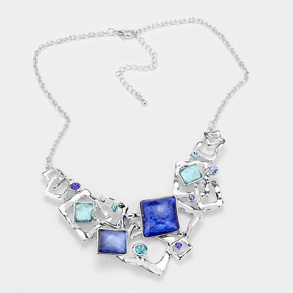 Geometric Stone Necklace Set