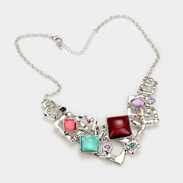 Geometric Stone Necklace Set