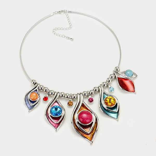 Rainbow Epoxy Necklace Set