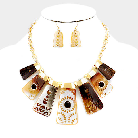 Brown Boho Fashion Necklace Set