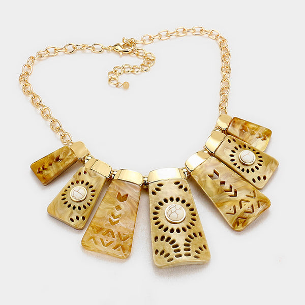 Tan Boho Fashion Necklace Set