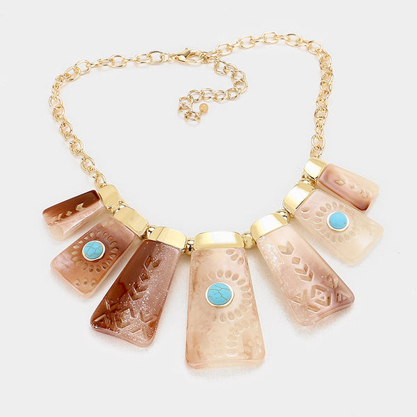 Peachy Boho Fashion Necklace Set
