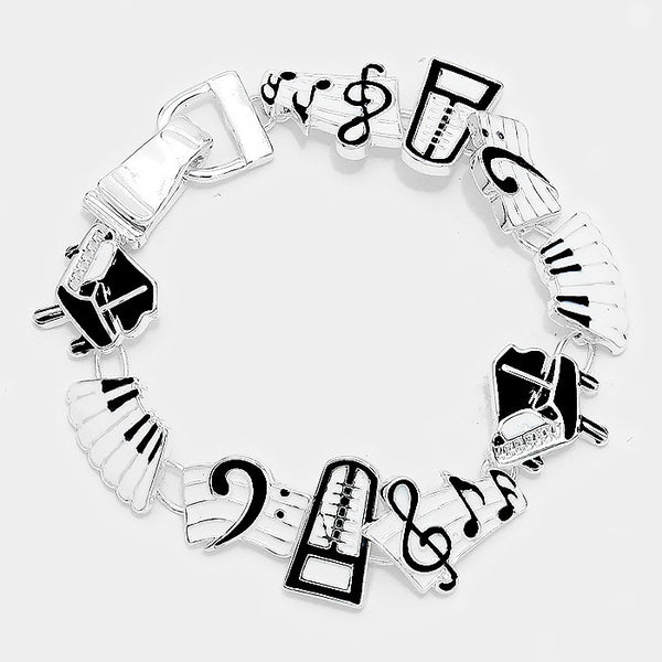 Musical Silver Enamel Bracelet