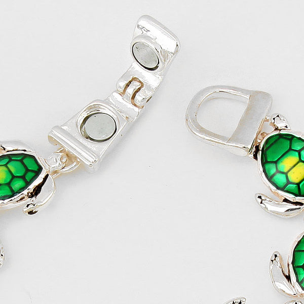 Turtle Silver Enamel Bracelet