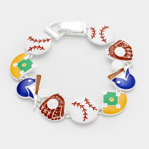 Baseball Enamel Bracelet