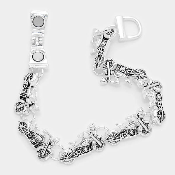 Motorcycle Silver Bracelet