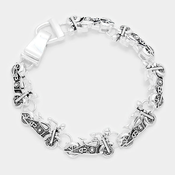 Motorcycle Silver Bracelet