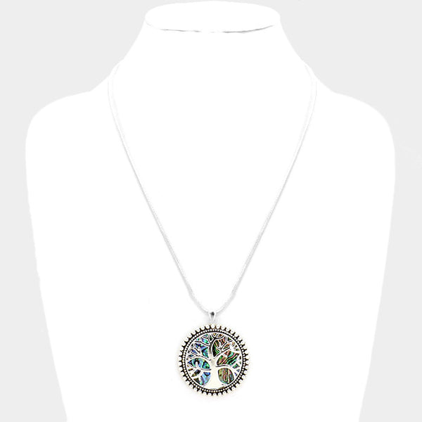 Tree of Life Abalone Pendant Necklace