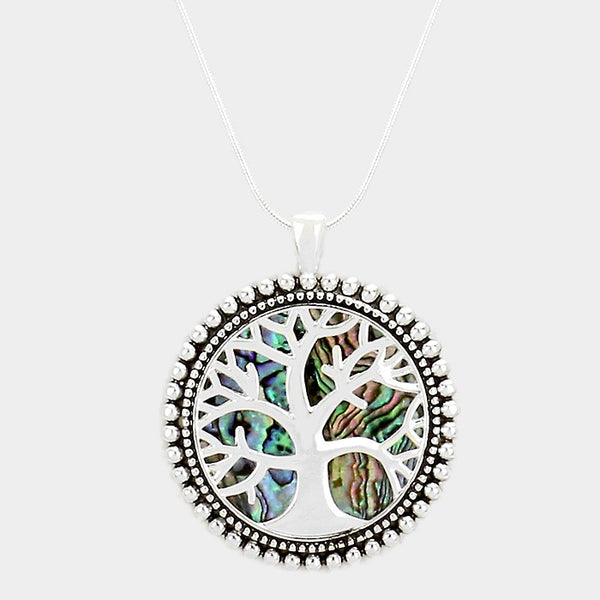 Tree of Life Abalone Pendant Necklace
