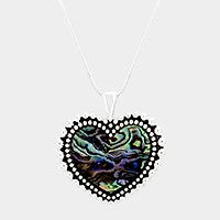 Abalone Heart Pendant Necklace