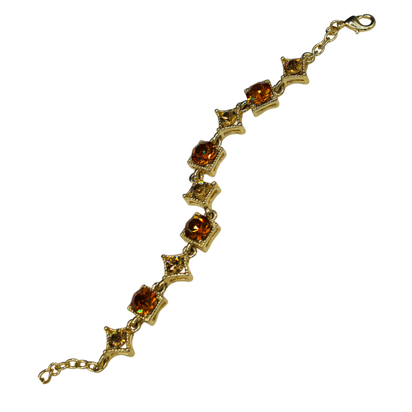 Gold Plated Cubic Zirconia Geometric Bracelet