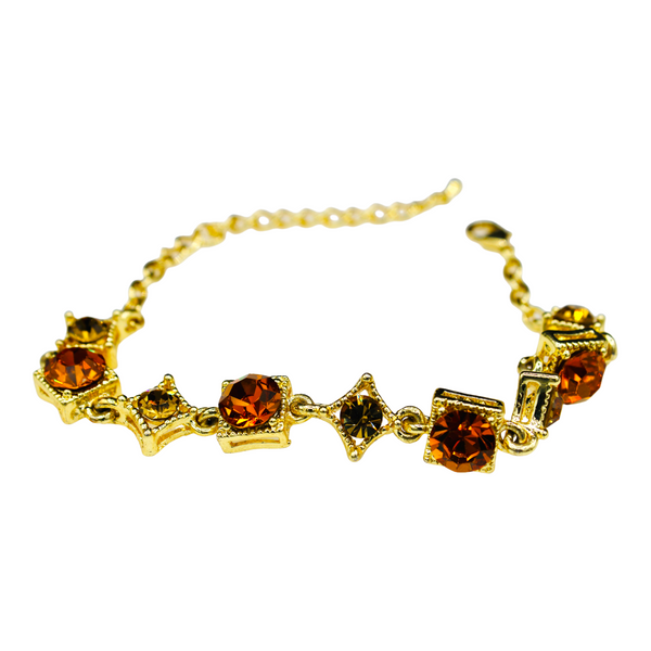 Gold Plated Cubic Zirconia Geometric Bracelet