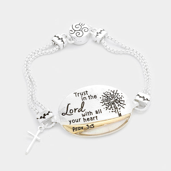 Mother of Pearl Trust in the Lord Oval Bracelet