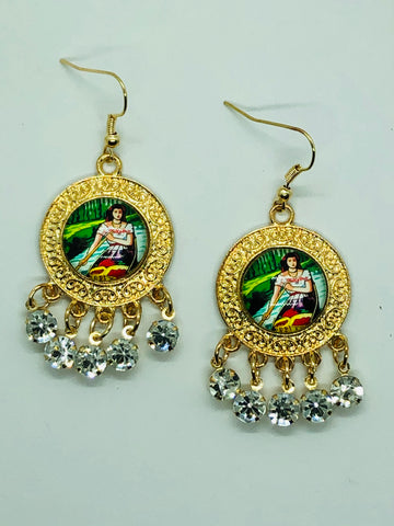 Mexican Loteria-La Chalupa Dangle Earrings