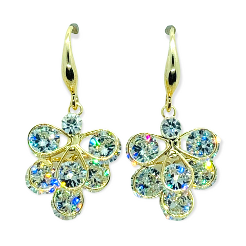 Gold Crystal Cubic Zirconia Mini Chandelier Earrings
