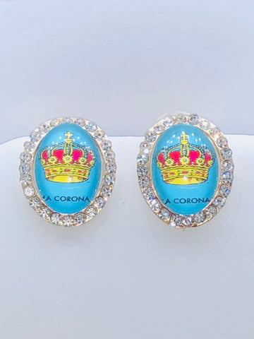 Mexican Loteria-La Corona Stud Earrings
