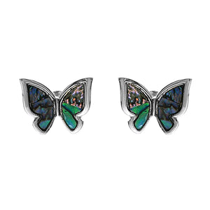 Silver Abalone Butterfly Earrings