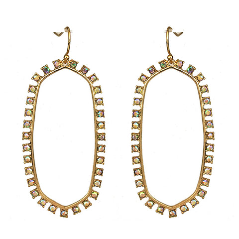 Geometric AB Rhinestone Earrings