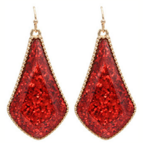 Red Glitter Kite Earrings