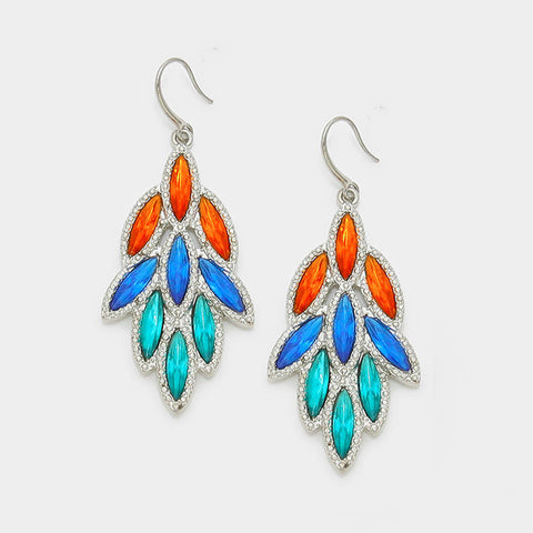 Leaf Drop Crystal Earrings - Bedazzled By Jeanelle