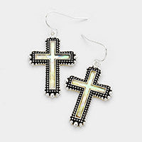 Mother of Pearl Cross Earrings