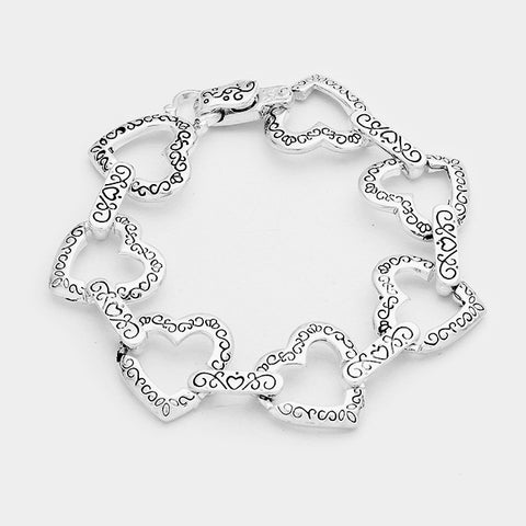 Heart Linked Bracelet