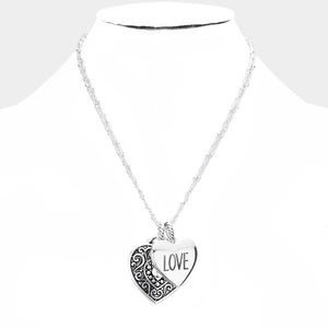 Love Heart Pendant Necklace Set