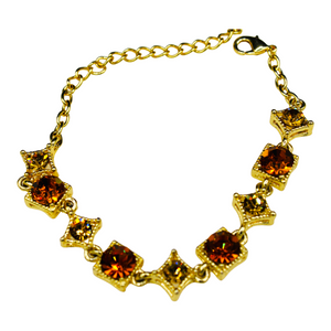 Gold Plated Cubic Zirconia Geometric Bracelet