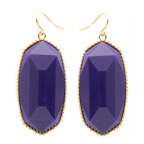 Purple Hexagon Earrings