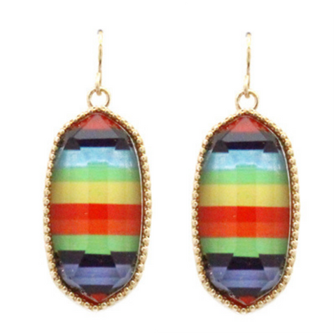 Rainbow Hexagon Earrings