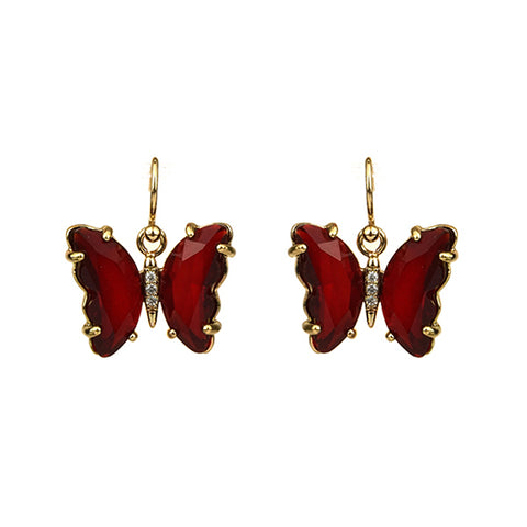 Siam Glass Butterfly Earrings