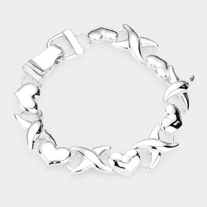 Heart XOXO Linked Bracelet