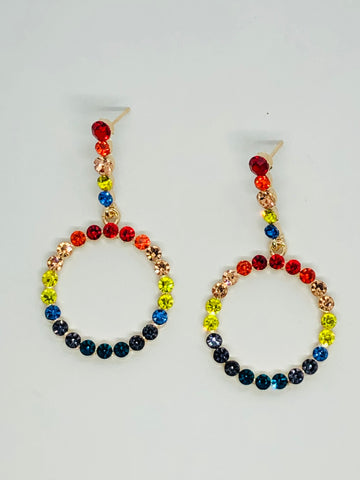 Multi-Color Rhinestone Earrings